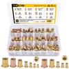 230Pcs Metric and Imperial Mixed Carbon Steel Rivet Nut, Zinc Flat Head Insert Nut Kit