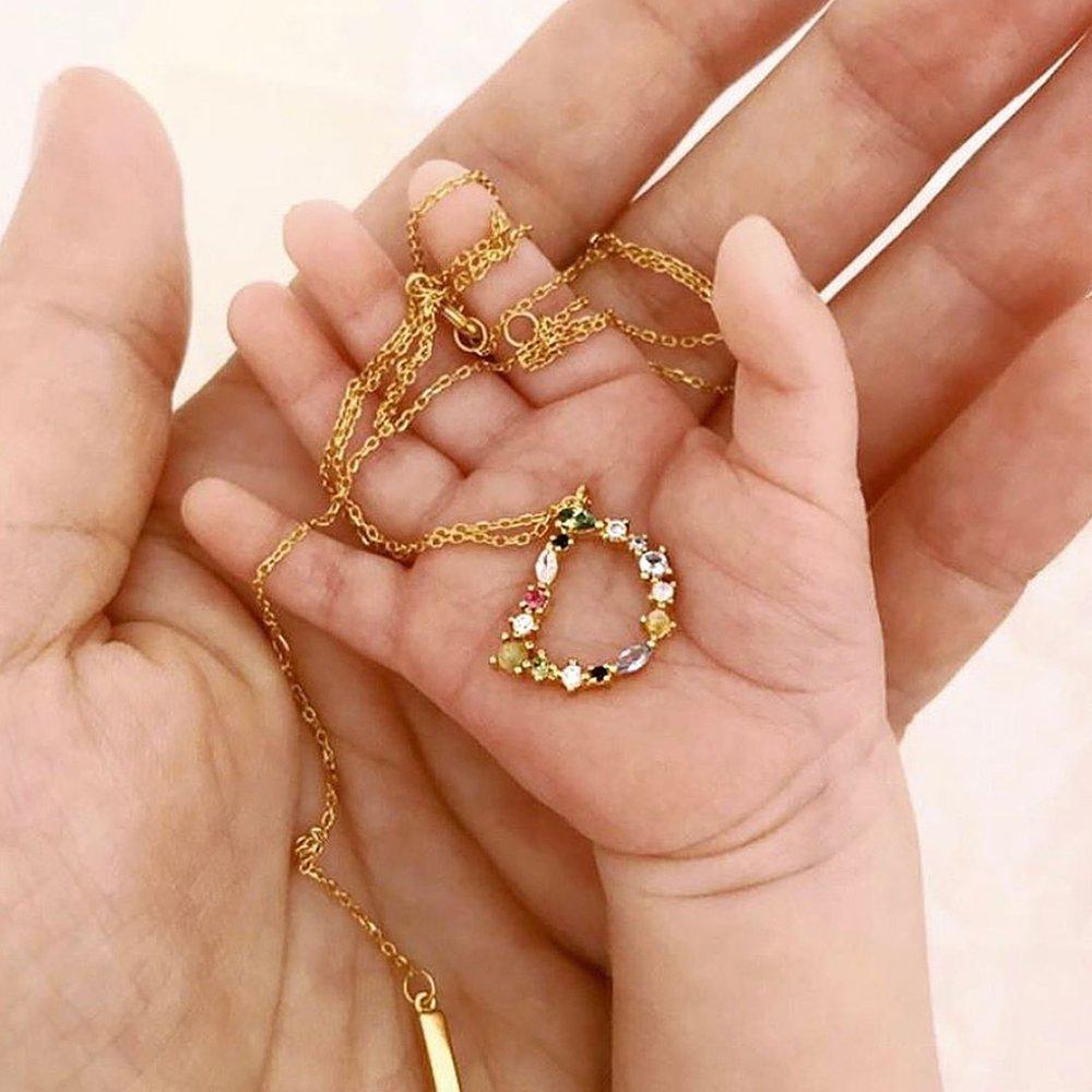 [Pdpaola] Коллекция «Буквы» Именное колье D (Цвет Желтое Золото)