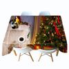 Christmas Tree Tablecloth Fireplace Gift And Socks Decoration Pattern Rectangular Round Table Cloth Cover Towel