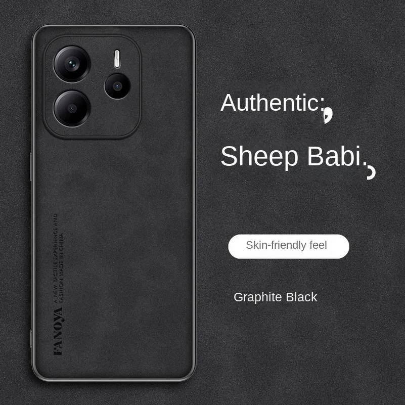 Кожаный противоударный чехол для телефона Skinsheep для Xiaomi Redmi Note 14 4G Note14 Pro + матовый силиконовый защитный чехол для камеры Redmi Note 13 12 14pro