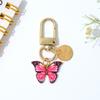 Cute Enamel Butterfly Keychain Simple Metal Animals Key Ring INS Earphone Case Bag Pendant Accessories For Women Men Couple Gift