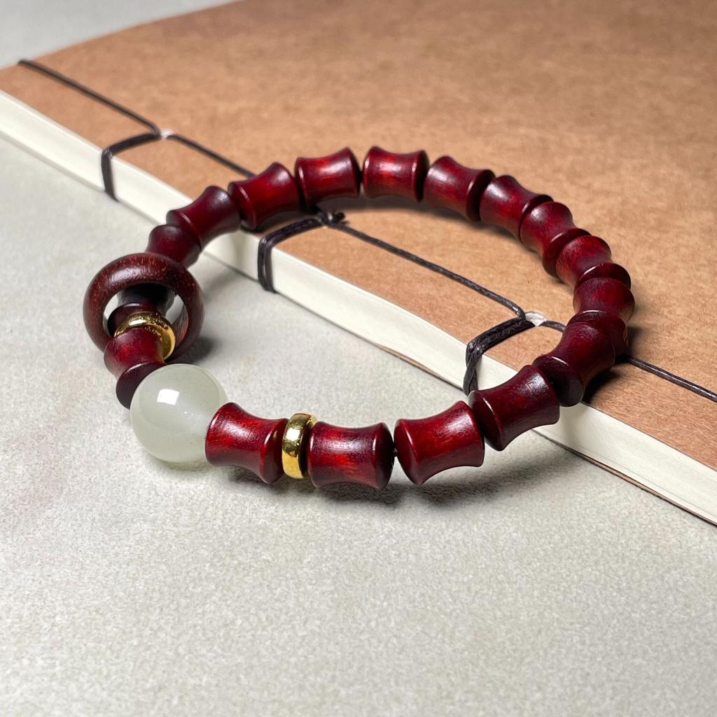 Зеленый сандал, бамбук, светящееся беговое кольцо «Вечная ночь», женский браслет, красный сандал, кровавый сандал, маленький браслет из сандалового дерева для Барби