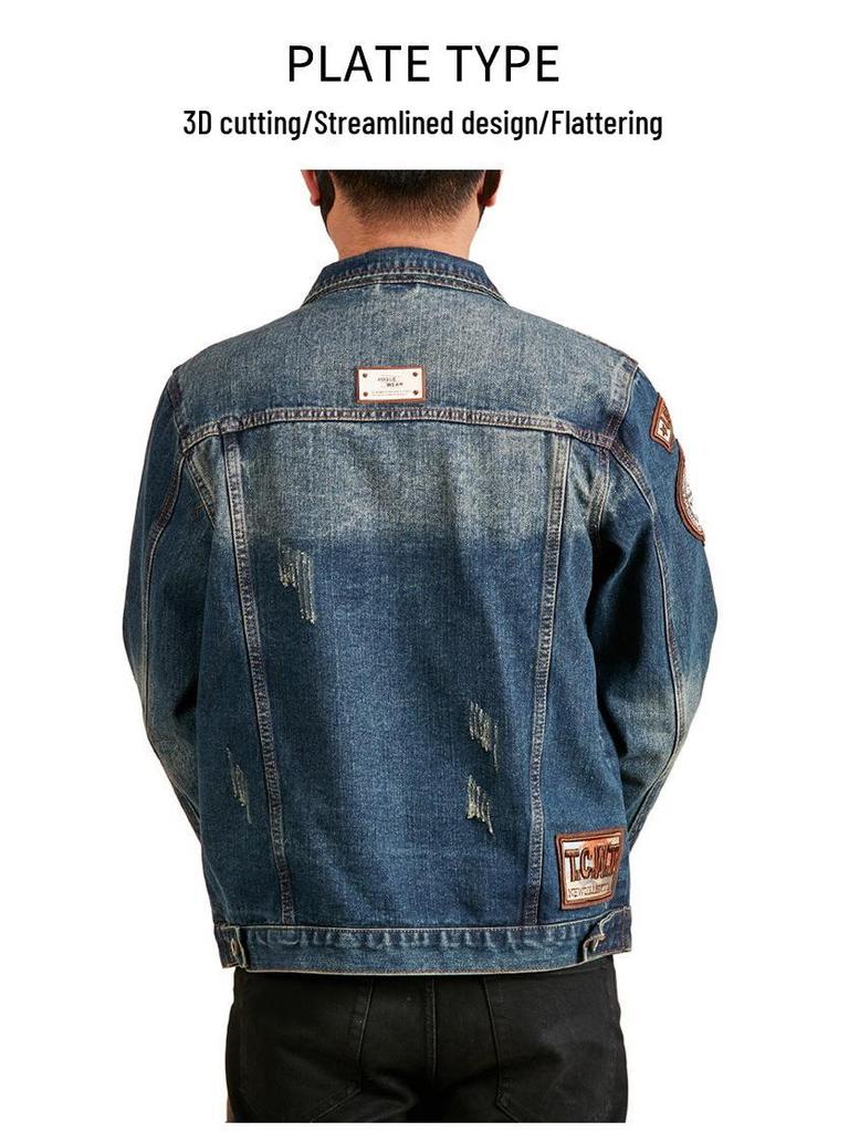 Xintang Menswear | 2025 Men's Trendy American Denim Jacket - Versatile Spring/Autumn Workwear, Casual Outerwear