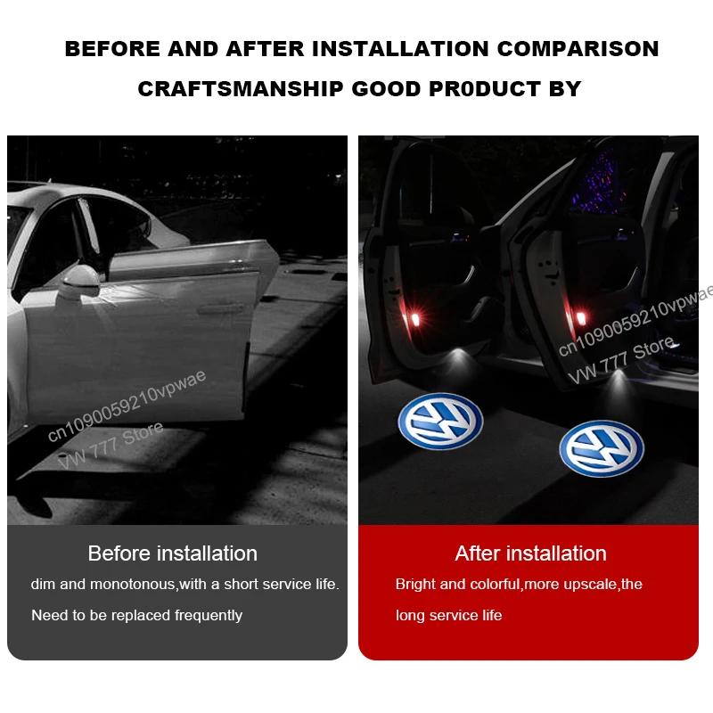 VW GTI GOLF 2026 Hot For VW VOLKSWAGEN 2PCS/Set For Volkswagen VW Golf CC Touareg Passat Scirocco Tiguan Variant B8 Car Door Lig