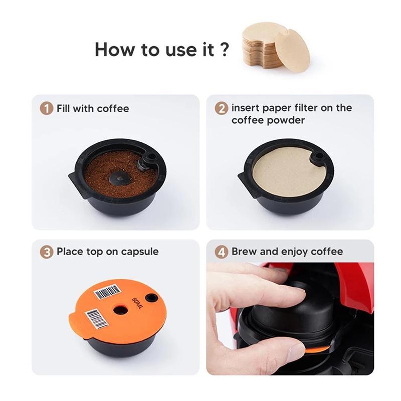 20/50 шт. одноразовая бумажная фильтровальная бумага многоразовые капсулы для кофе Tassimo/Nespresso