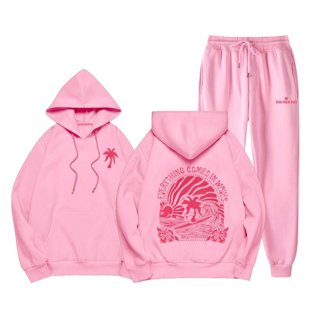 Унисекс Повседневный комплект из толстовки с капюшоном и брюками с длинными рукавами и карманами на шнурке