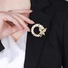 Ladies Butterfly Brooch Pin Rhinestone Faux Pearl Butterfly Brooch Lapel Brooch Pin