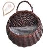 1 Set Plant Basket Handmade Weaving Multi-Function Rattan Wall Fence Hanging Pot Plants Holder for Garden