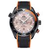 Paulareis Men Automatic Self Wind Mechanical Canvas Rubber Strap Orange Blue Red Multifunction Date Month Watch