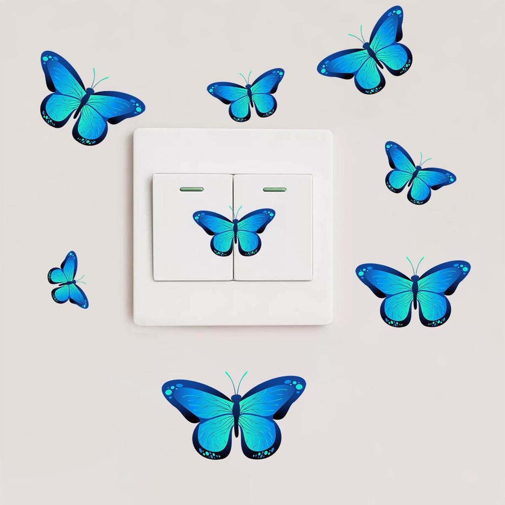 Luminous Butterfly Switch Stickers - Decorative Wall Art for Bedroom and Living Room