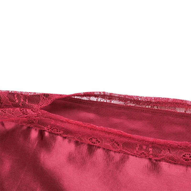 Плюс размер модные женские пижамы с глубоким V-образным вырезом на бретельках ночные рубашки-спагетти кружевное нижнее белье платье