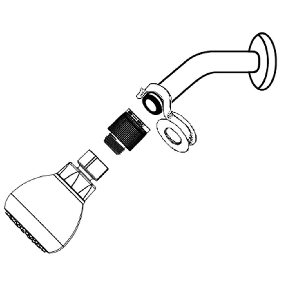 Bathroom Tool Component Shower Head Water Pressure Regulator Flows Control Valves Shower Flow Limites Simple Install