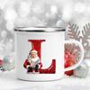 26 Letter Santa Claus Printed Enamel Cup Milk Juiice Coffee Cup Mug Best Christmas Gift For Family Friends
