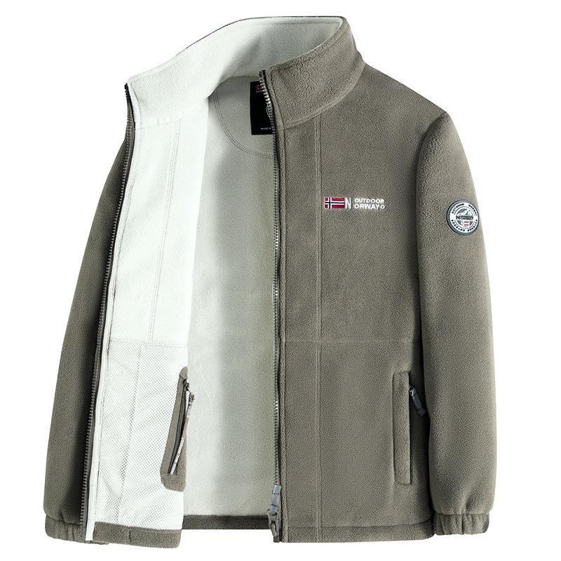Высококачественная утолщенная норвежская зимняя куртка из флиса и хлопка с вышивкой и воротником-стойкой