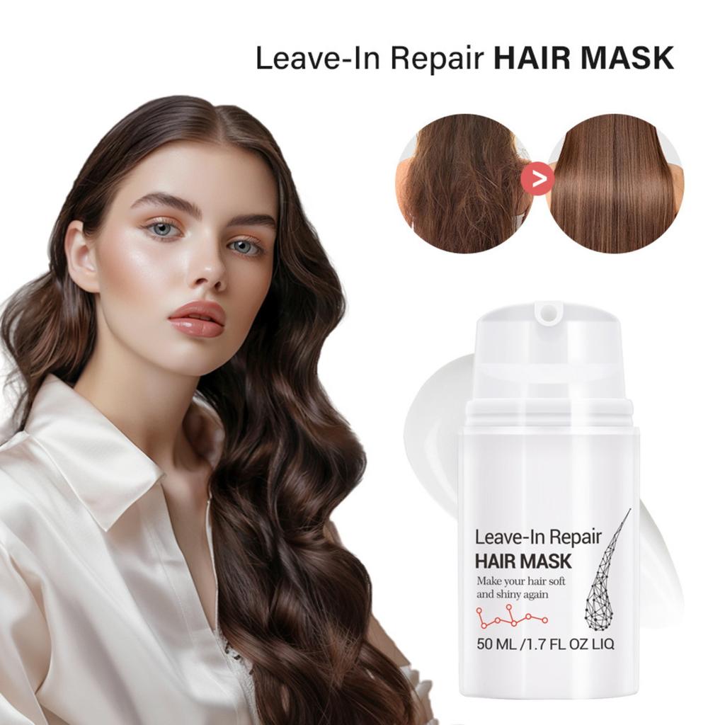Несмываемая маска для волос, разглаживающее масло для волос, несмываемая маска для волос, кондиционер для придания блеска и эластичности, подходит для всех типов волос