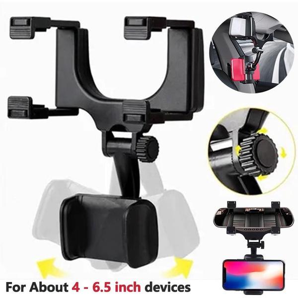 Car Rear View Mirror Phone Holder For Cell Phone Support 360 Rotatable Mobile Phone Bracket GPS Mount Rack Stand
