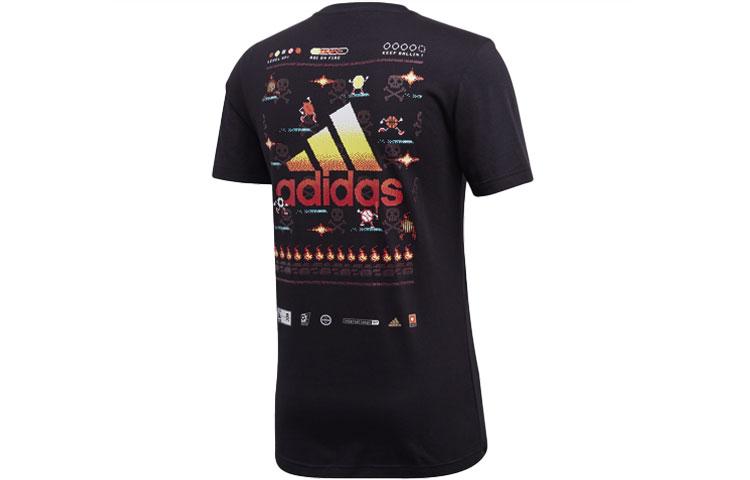 adidas Футболки Мужские Черные С Круглым Вырезом Умеренный Прямой Крой FN1720