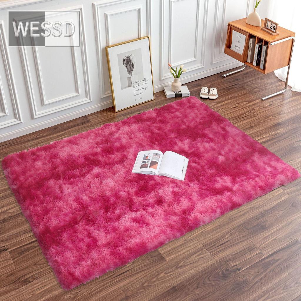 Плюшевый ковер градиентного цвета для спальни, мягкие прямоугольные мохнатые коврики для гостиной, милый пушистый коврик для комнаты для девочек, детский ковер, игровой коврик, украшение комнаты