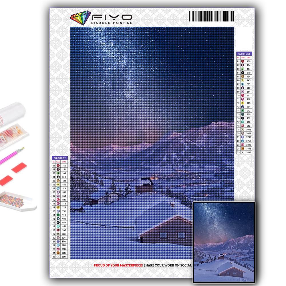 5D DIY Snow Scene Cross Stitch Rhinestones Diamond Drawing Embroidery Mosaic Home Decor