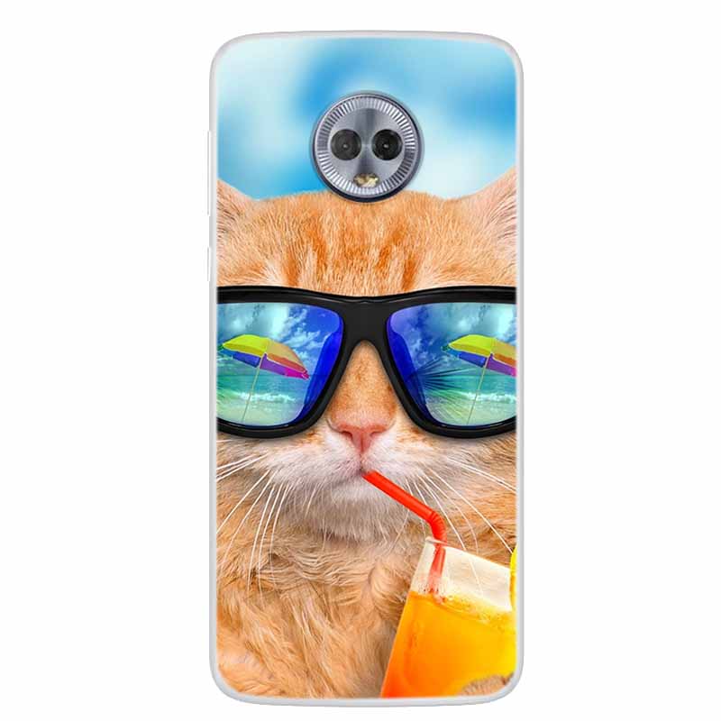 For Moto G6 Plus Case G6 Play Lovely Cat Soft TPU Silicone Transparent Phone Case For Motorola Moto G6 Cover Clear Bumper MotoG6