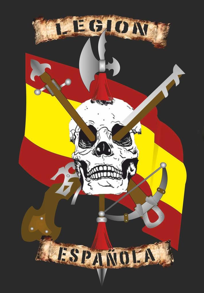 Символ Испанского Иностранного Легиона Череп Флаг Legion Espanola Футболка Летняя Хлопок Круглый Вырез Короткий Рукав Мужская Футболка Новая S3XL
