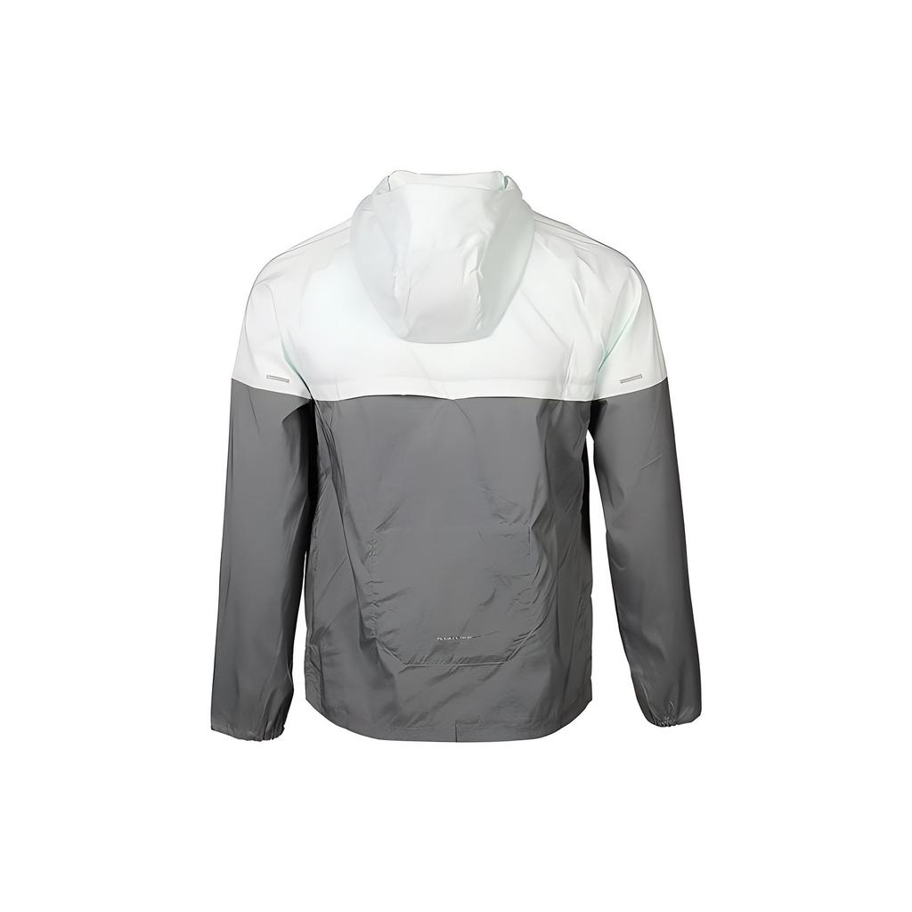 Men's Nike SS22 Splicing Color Block Logo Printing Zipper Hooded Jacket Autumn Gray Green CZ9071-394