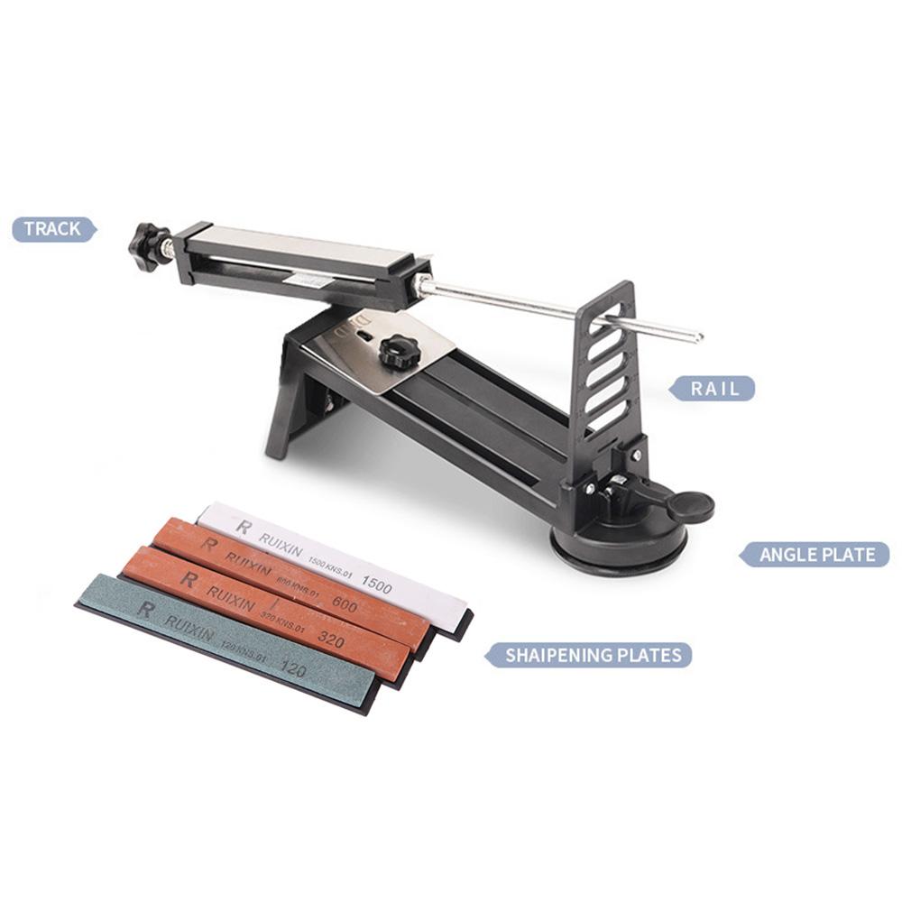 Fixed-angle Knife Sharpener Kit Knife Grinder Professional Fine Medium Coarse 4 Sharpening Stones 120# 320# 600# 1500# for Knife Scissors