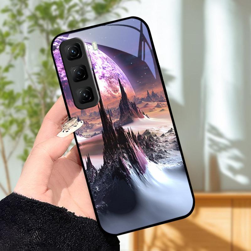 Чехол X6886 для Infinix Hot 60 60i 60Pro Pro Plus, модный и роскошный, из закаленного стекла, защитный чехол для телефона Infinix Hot60 Pro Plus.