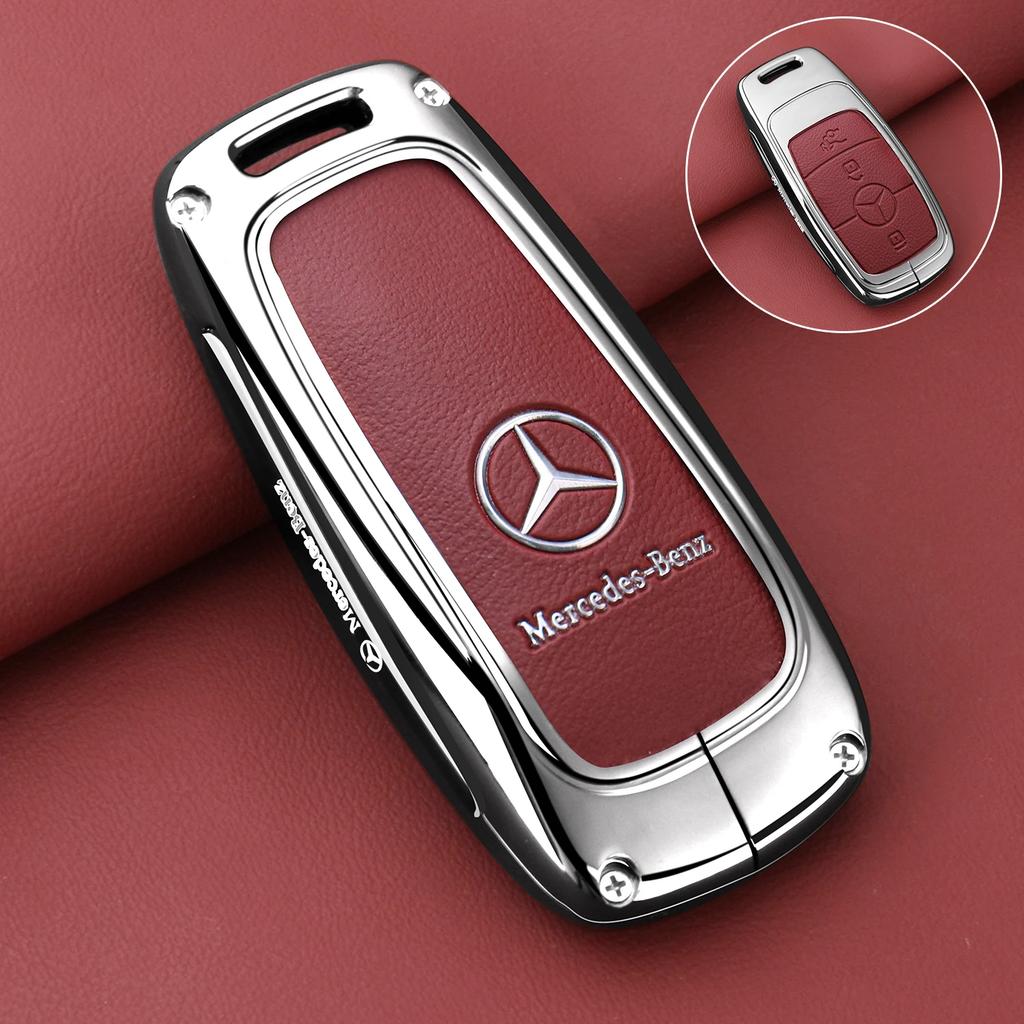 GLC GLB Zinc Alloy Leather Car Remote Key Case Cover For Mercedes Benz A C E S G Class GLC CLE CLA GLB GLS W177 W205 W213 W222