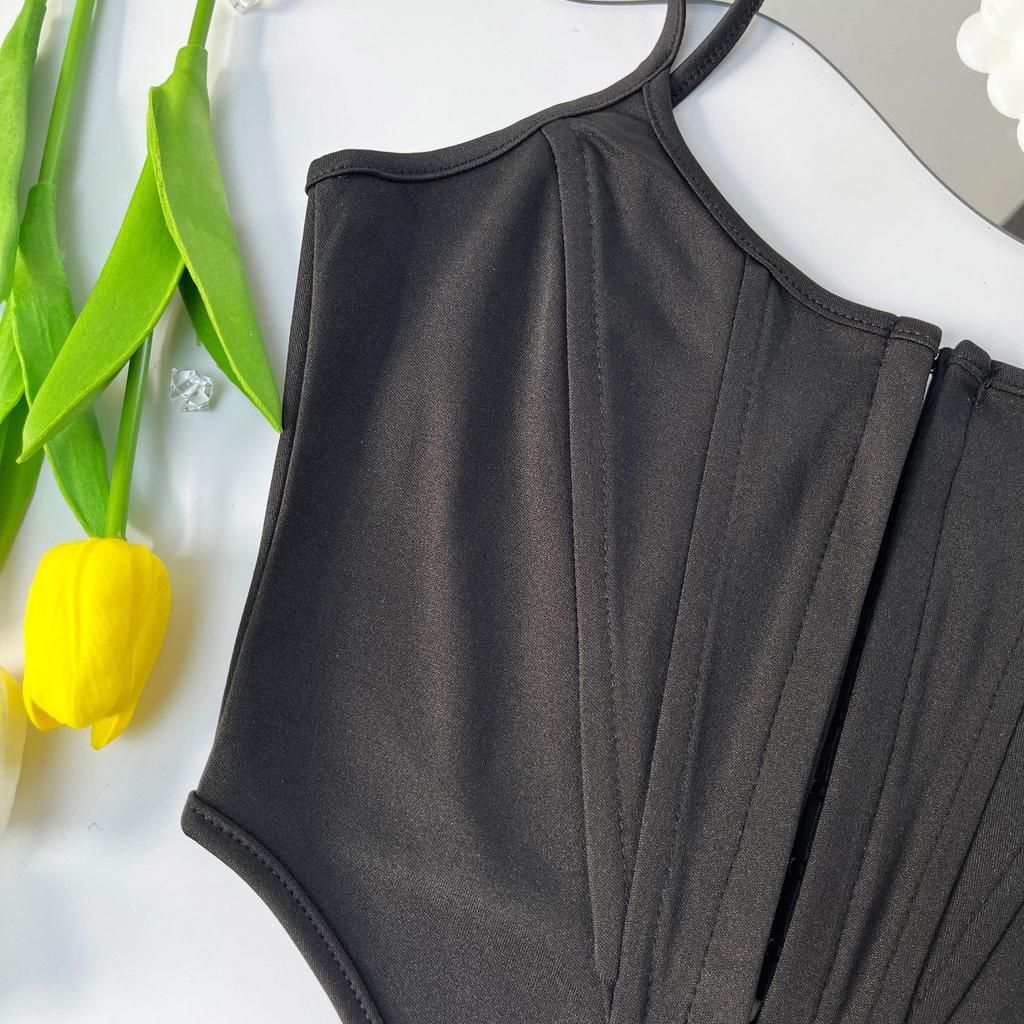 Fish Bone Diamond Tank Top U Neck Breast Crop Tops Women Summer Camis Solid Color Camisole Fashion Tube Female Sleeveless Cropped Vest Y2K Clothes