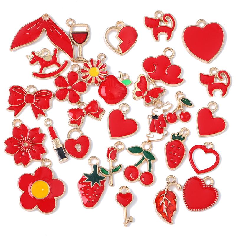 10 шт., подвески из сплава, масляные животные, цветы, случайный микс, подвески, бусины для самостоятельного изготовления ювелирных изделий