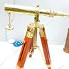 Nautical Brass Telescope with Wooden Tripod Marine Decor Table Top Office Decor Best Item for Gifting