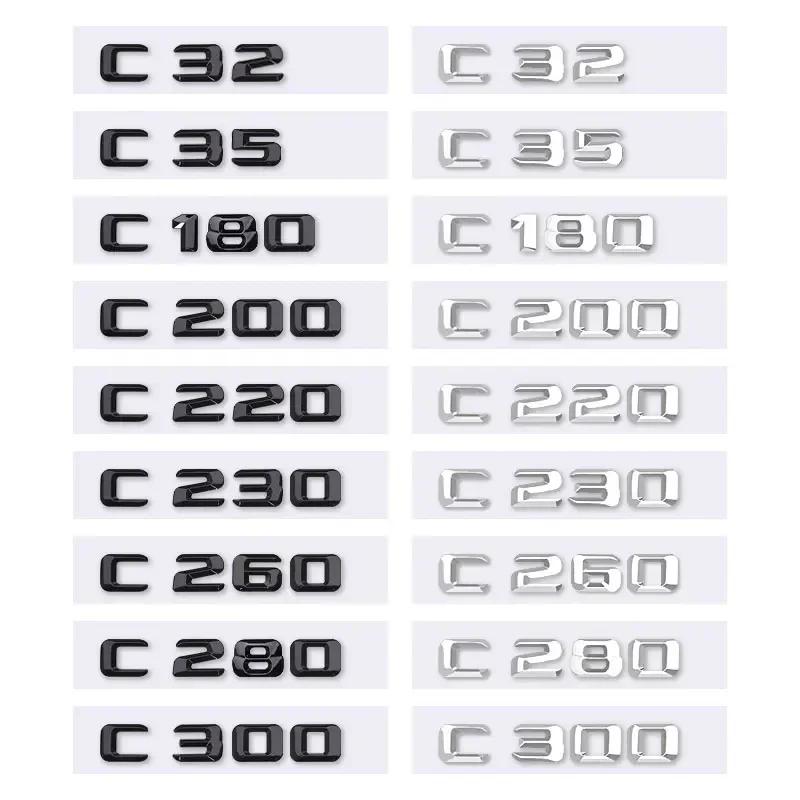 C32 C35 C180 C200 C220 C230 C260 C280 C300 logo car stickers for mercedes benz C class refit rear boot trunk displacement label WX4
