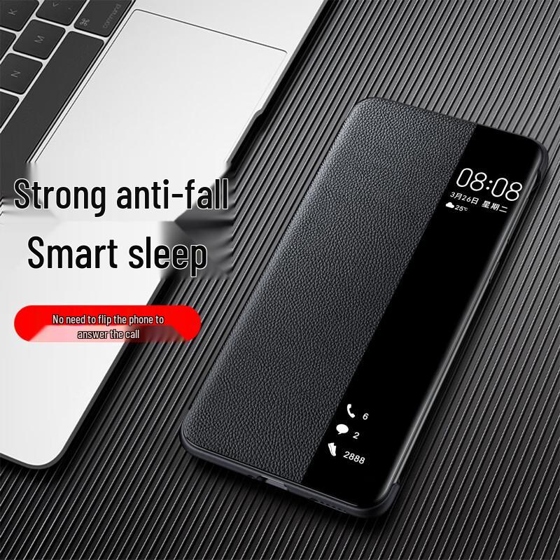Huawei Mate 80 Pro Чехол-книжка из ПУ кожи с умным окном