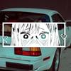 Наклейка с застенчивой аниме-девушкой с глазами-сердечками, японский стиль JDM, высокое качество для окон, Для уникального вида!