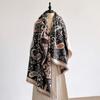 Women Cashmere Scarf Winter Paisley Patterned Thick Warm Blanket Scarf Cashew Flower Scarves Fashionable And Luxurious