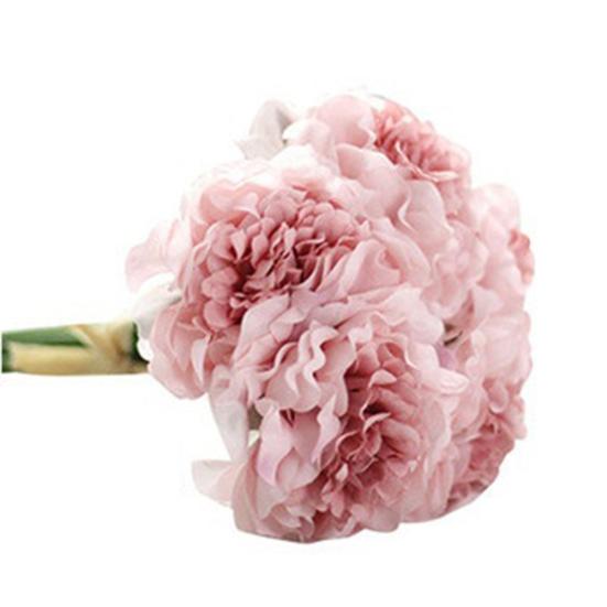 5 глав искусственный пион поддельные цветы свадебный букет свадебный декор гортензии