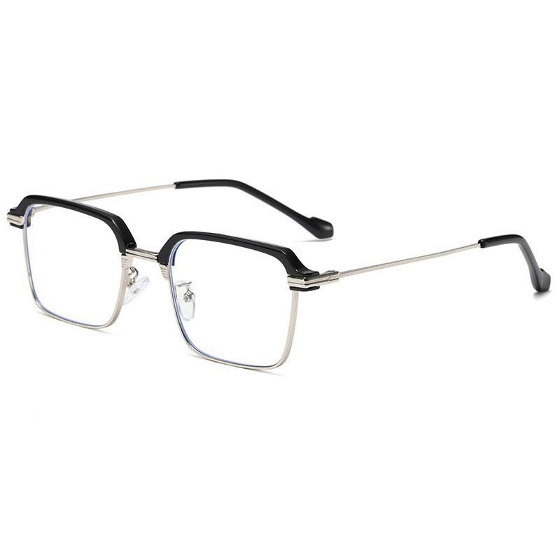 Classic Business Style Large Frame Anti-Blue Light HD Reading Glasses Retro Square Frame Universal Glasses for Middle-Aged and Elderly