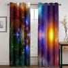 Cosmic Galaxy Printing Star Curtains for Living Room Bedroom Study Decor Modern Kitchen Window Blinds Cortinas 2pcs Drapes