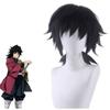 60CM Demon Slayer Kimetsu No Yaiba Tomioka Giyuu Black Ponytail Wig Cosplay Costume Heat Resistant Synthetic Hair Men Women Wigs