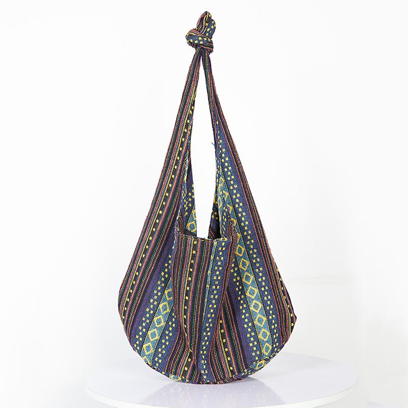Контрастная цветная напечатанная богемная этническая сумка-тоут вместительной минималистской женской сумки через плечо