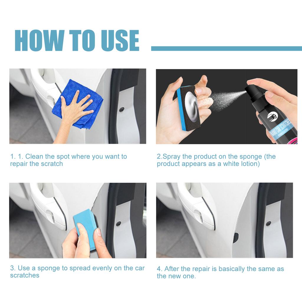 Нано-средство для удаления царапин с автомобиля, инструмент для удаления вихрей, восстановитель прозрачности, нано-спрей для ремонта покрытия для краски кузова автомобиля