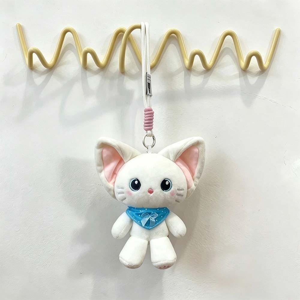 Soft Velvet Cute Kitten Pendant Candy Color Big Ears Cat Charm Wallet Decoration