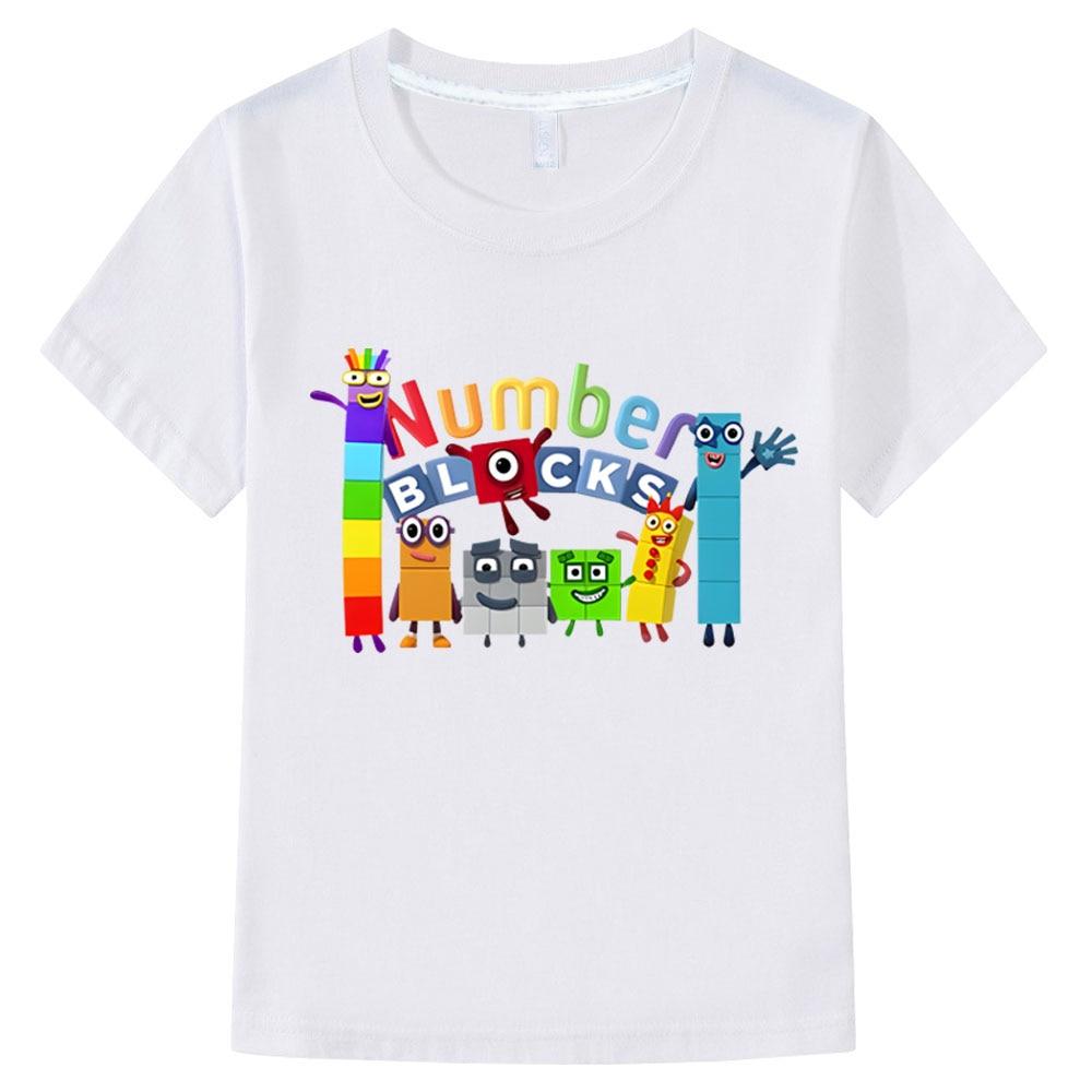 Number Children Cute Clothes Blocks Kids Summer Fashion Tshirt Baby Boys Cartoon Tshirts Toddler Girls Short Sleeve Casual Tops