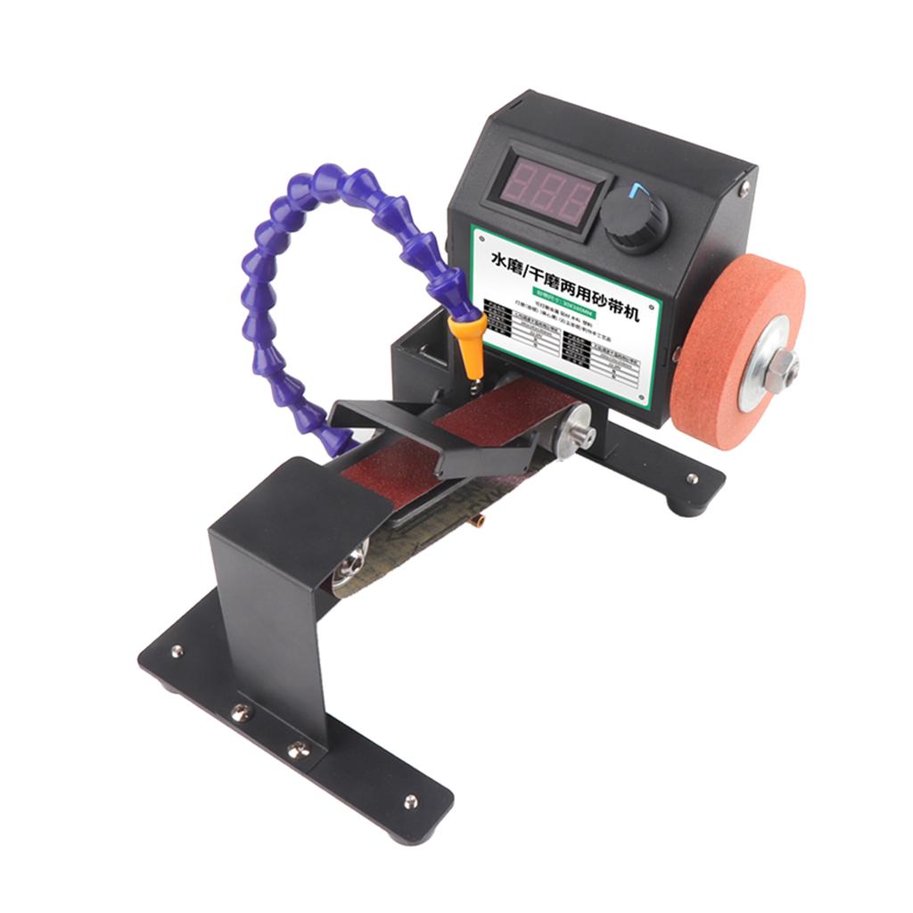 Мини-ленточный шлифовальный станок мощностью 350 Вт, электрический шлифовально-полировальный шлифовальный станок для сухой и влажной шлифовки, шлифовальный станок