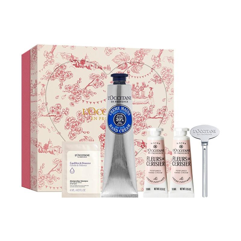 L'Occitane Shea cherry hand cream fragrance moisturizing long lasting 75ml gift box blossom set Butter Aromatic Hydrating Nourishing Box...