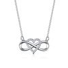 Ожерелье с подвеской в виде сердца и бесконечности, инкрустированное стразами для женщин, ювелирные изделия в форме сердца, подарки на годовщину дня рождения для всех женщин и девочек