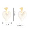 Темпераментные серьги-подвески в форме сердца для женщин, белые эмалевые серьги с масляной любовью, персиковые серьги-подвески, модная геометрия, вечеринка, ювелирные изделия для девочек, подарок