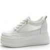 Women High-heel Platform Spring Genuine Leather Women Shoes Heel Height 8cm Hollow Mesh Trendy Women Shoes Sneakers Skateboard