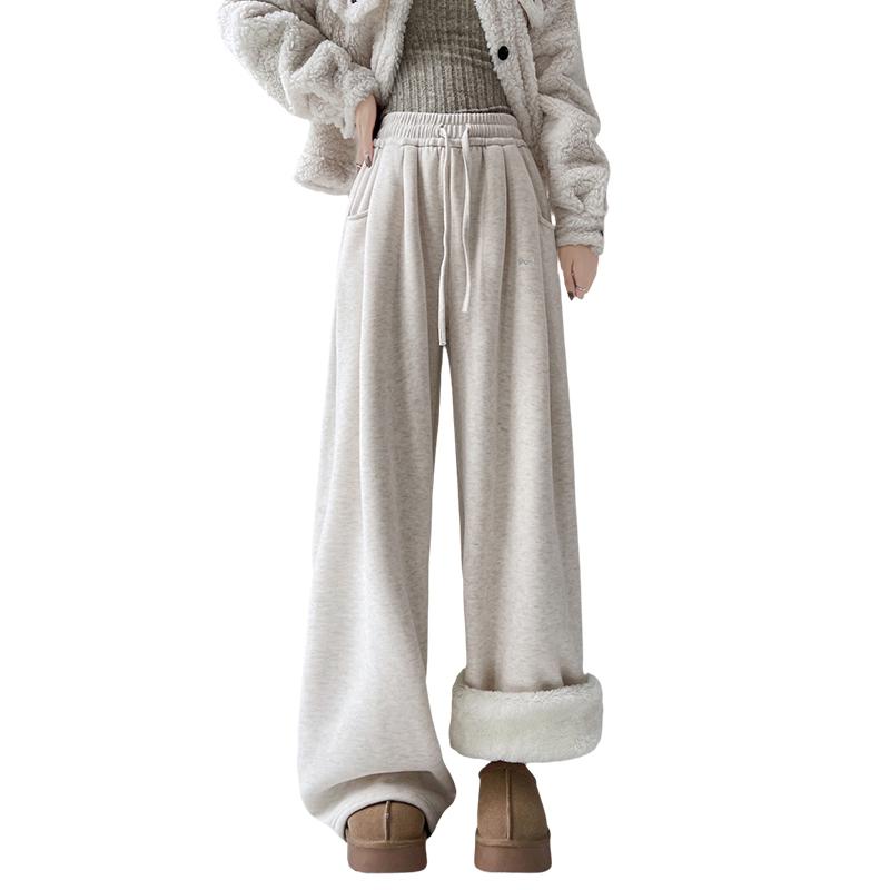 MIIOW Casual Pants Women's Thickened And Fleece Lined Wide Leg Pants MR-KZ-WPMX2641022